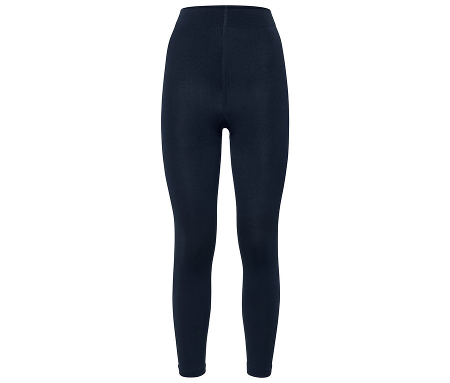 Dunkelblaue Leggings auf weißem Hintergrund.