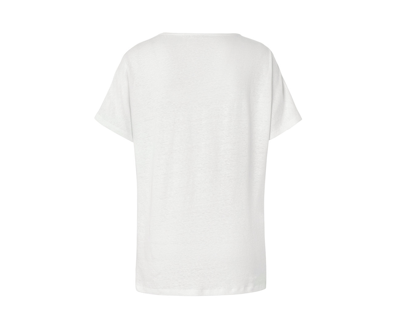 Weißes Shirt aus Leinenmix von hinten.