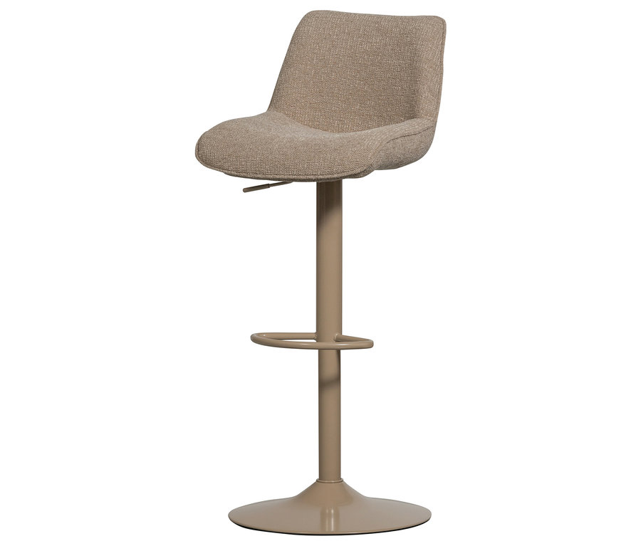 Der Woood »Marten« Barhocker ist beige und hat eine Fußstütze.