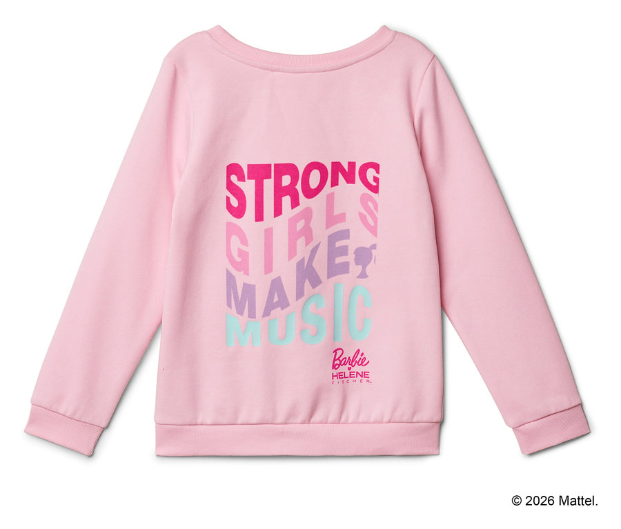 Rosa Sweatshirt mit Aufdruck "Strong Girls Make Music"