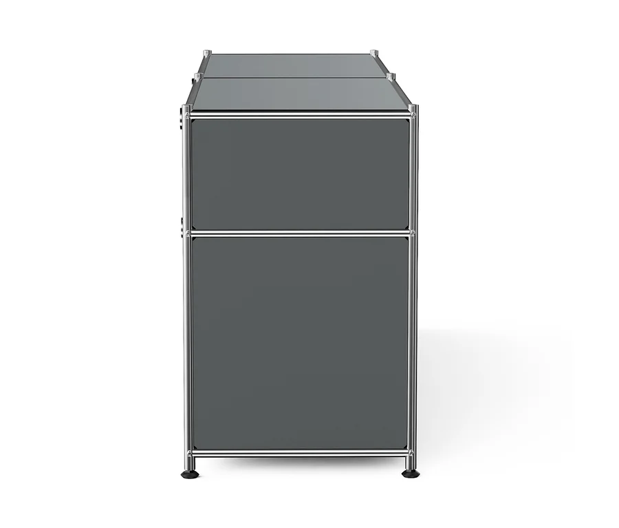 Sideboard Metall »CN3« mit 2 Klappenfächern und 2 Schubladen, grau