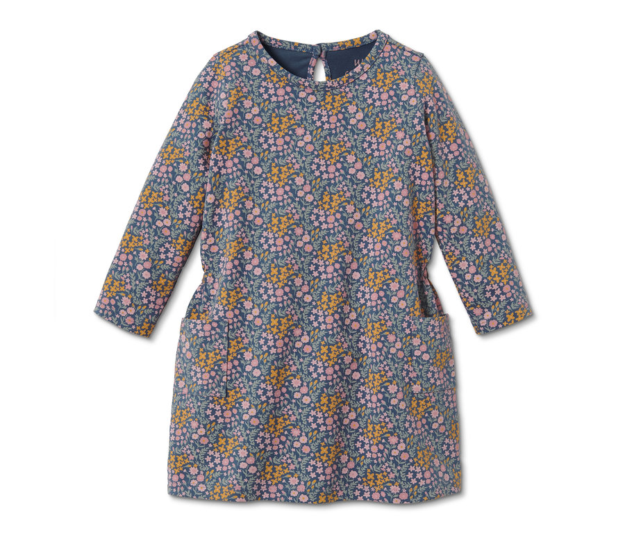 Ein Jerseykleid mit Blumenmuster.