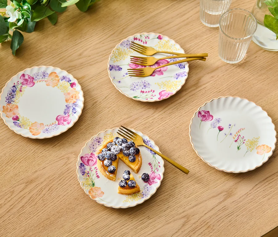 4 Dessertteller mit Glanzgolddekor bei Tchibo kaufen
