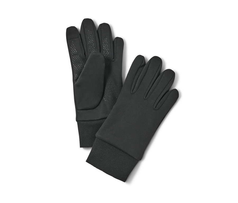 Zwei schwarze Kinder-Windprotection-Thermohandschuhe liegen nebeneinander.