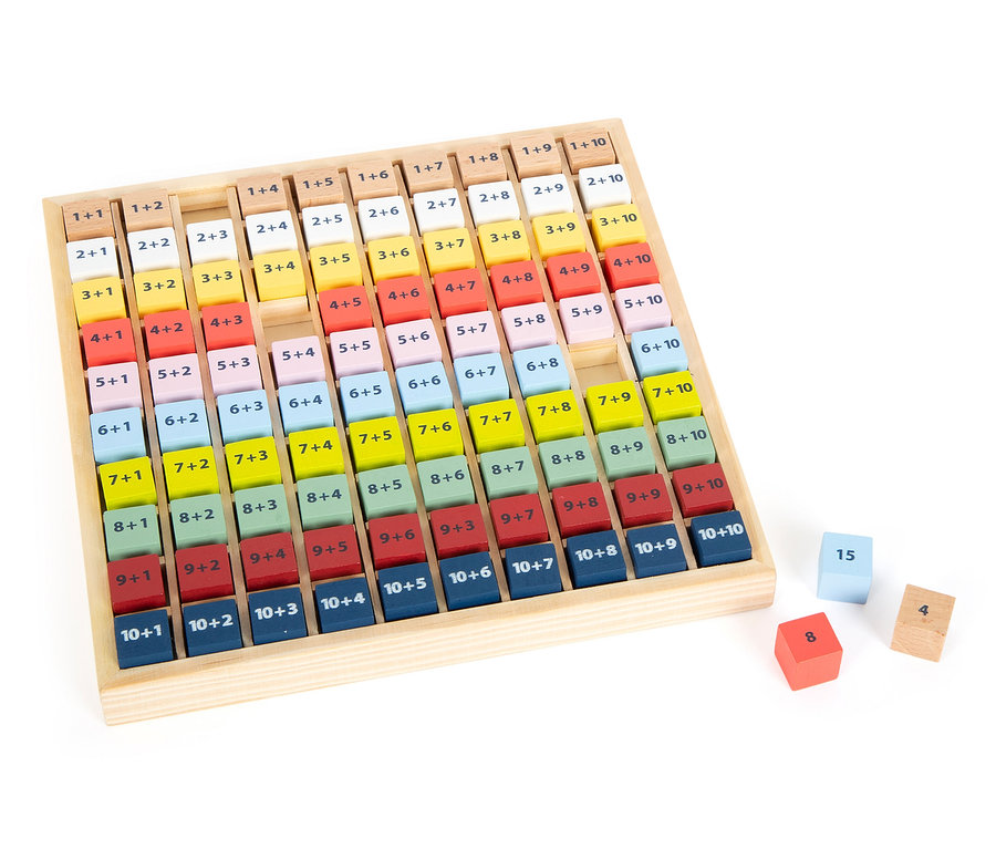 Holztabelle mit bunten Würfeln small foot Rechen-Set »Educate« mit Rechenaufgaben.
