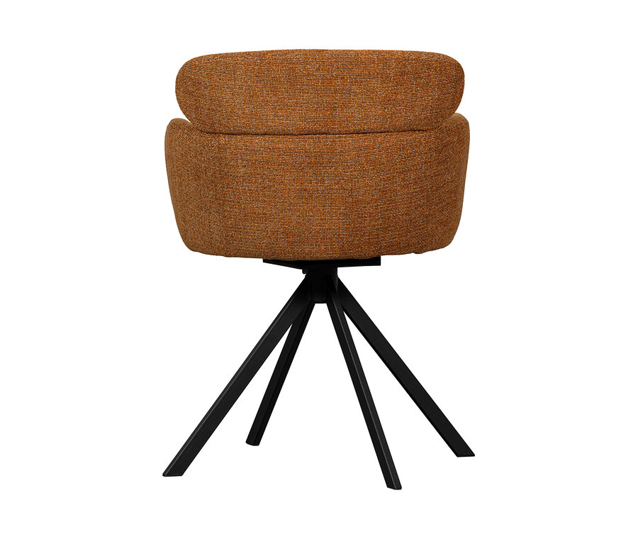 Rückansicht des Woood Stuhls »Fenne«, 2er-Set, in Ginger mit vier schwarzen Metallbeinen.