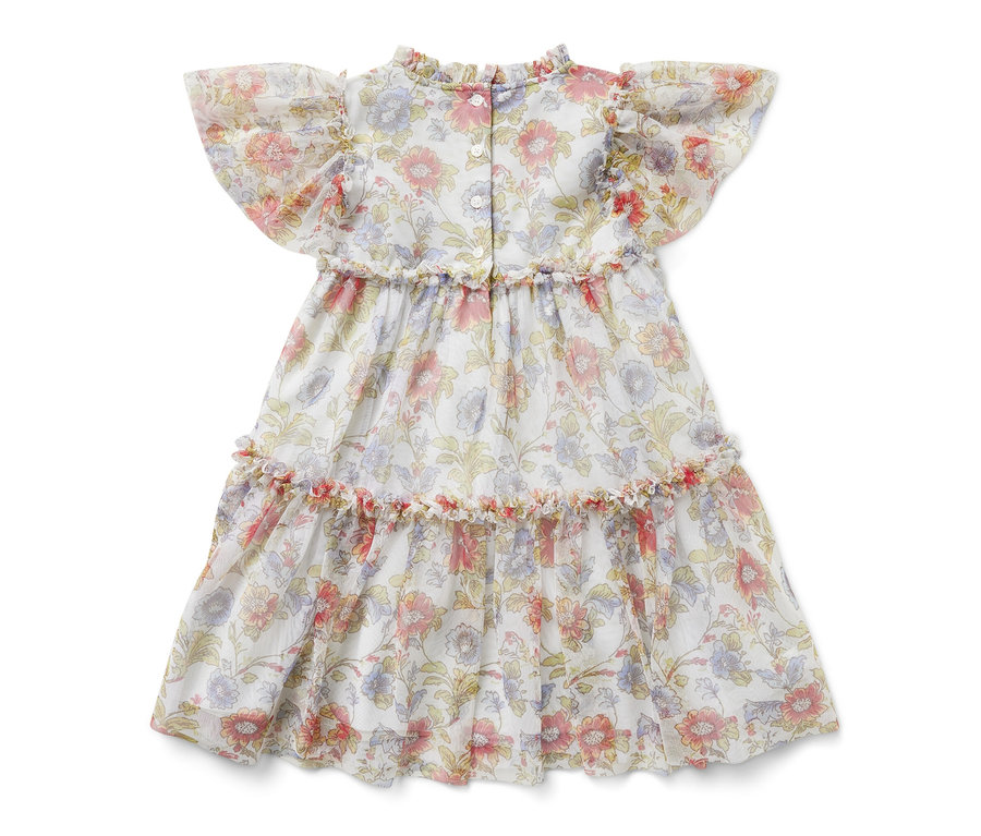 Kinder-Tüllkleid mit Blumenmuster.