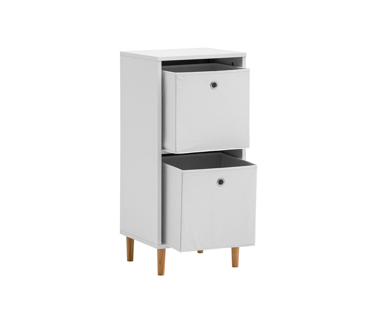 Weißes Regal »Torge« mit 2 Faltboxen.