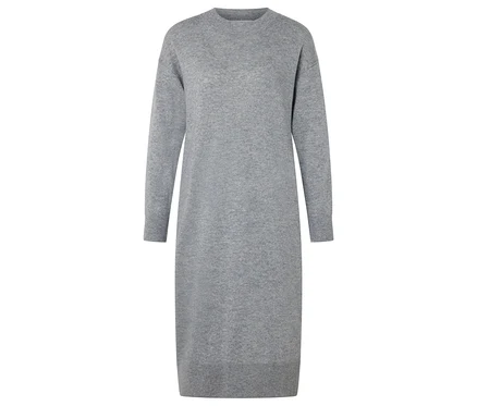 Graues Strickkleid mit Cashmere.