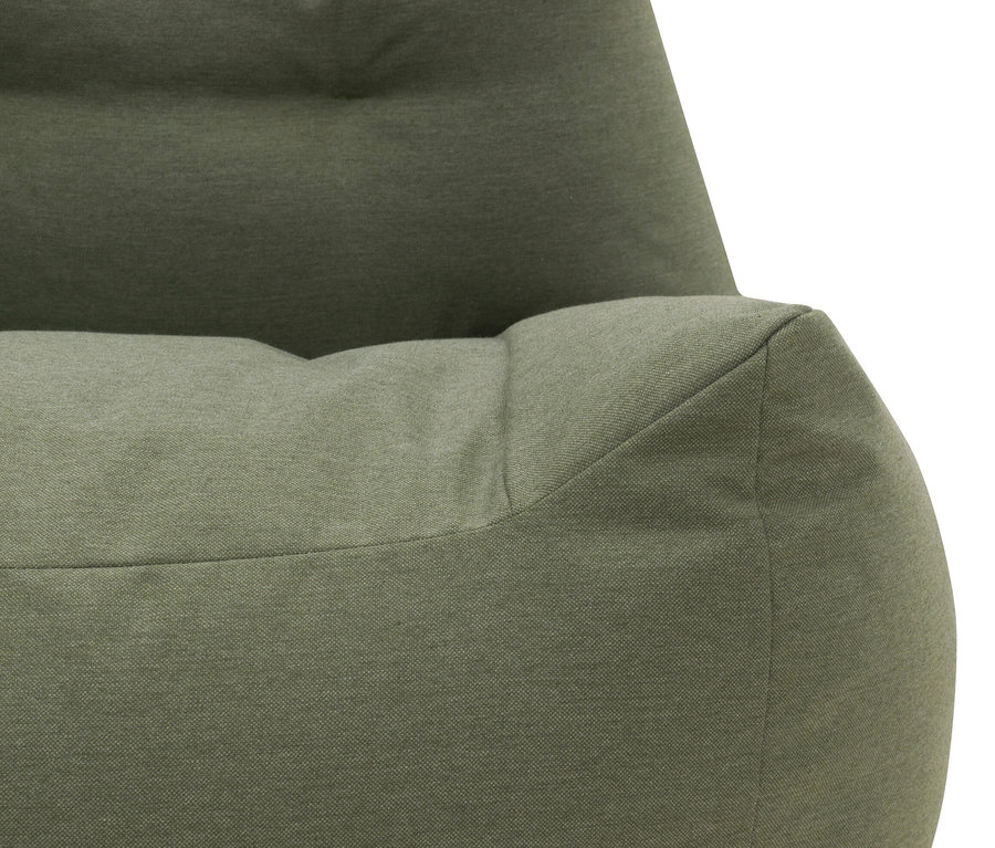 Detailaufnahme eines DOMO collection Loungesessels mit Sunbrella®-Stoff, Bamboo.