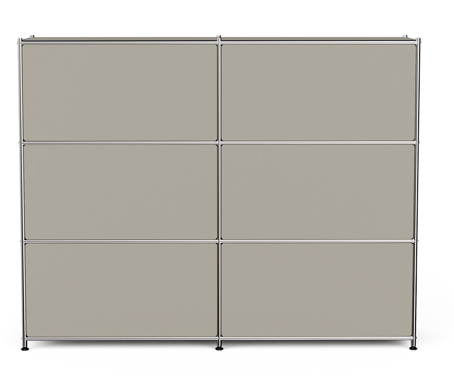 Metall-Kommode »CN3« mit 6 Klappenfächern, hellgrau