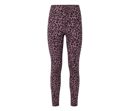 Lila-schwarze Sportleggings »ActivePower« mit Leopardenmuster.