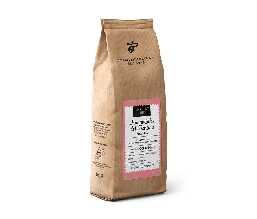 Eine Packung Manantiales del Frontino Colombia Kaffee.