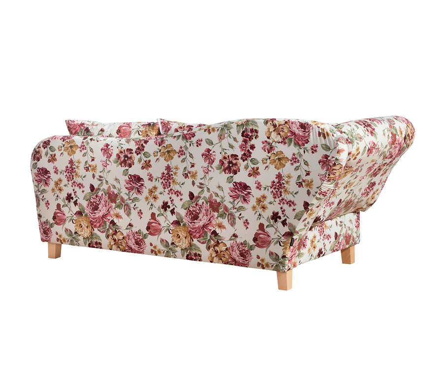 Rückansicht der Max-Winzer®-Recamiere »Saturn« mit Blumenmuster und Stauraum.