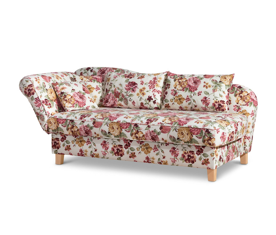 Max-Winzer®-Recamiere »Saturn« mit Stauraum, links, floral und drei Kissen.