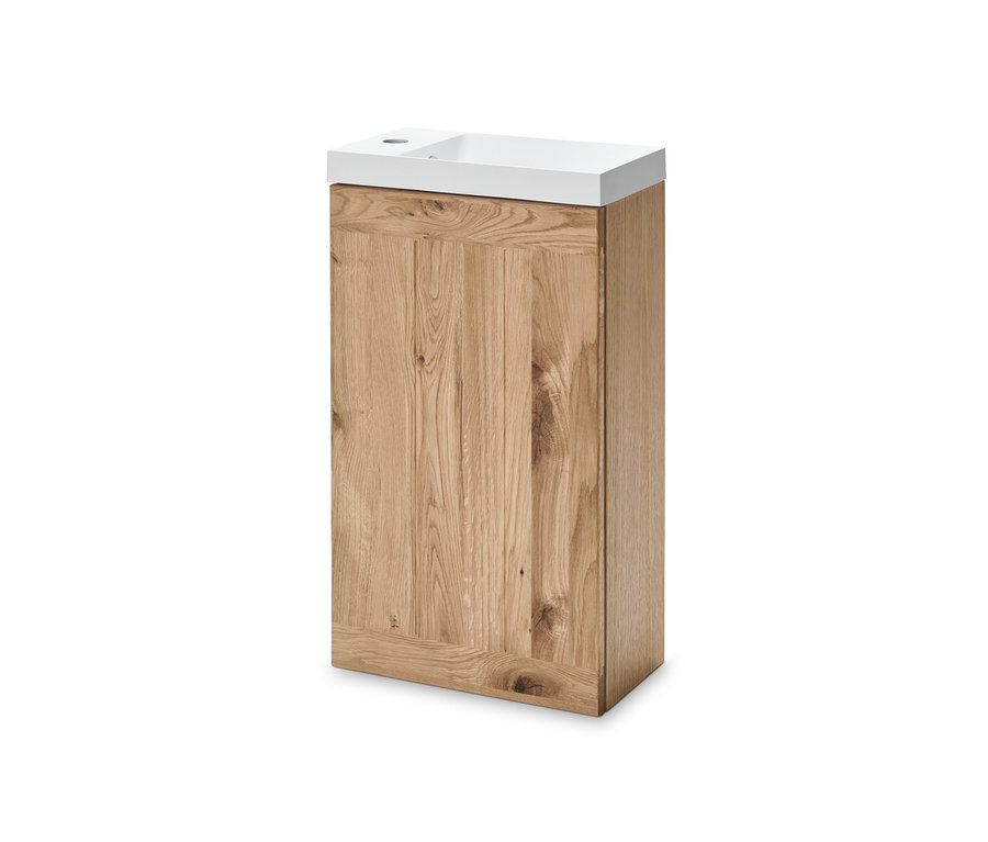Gästewaschbecken mit Unterschrank.