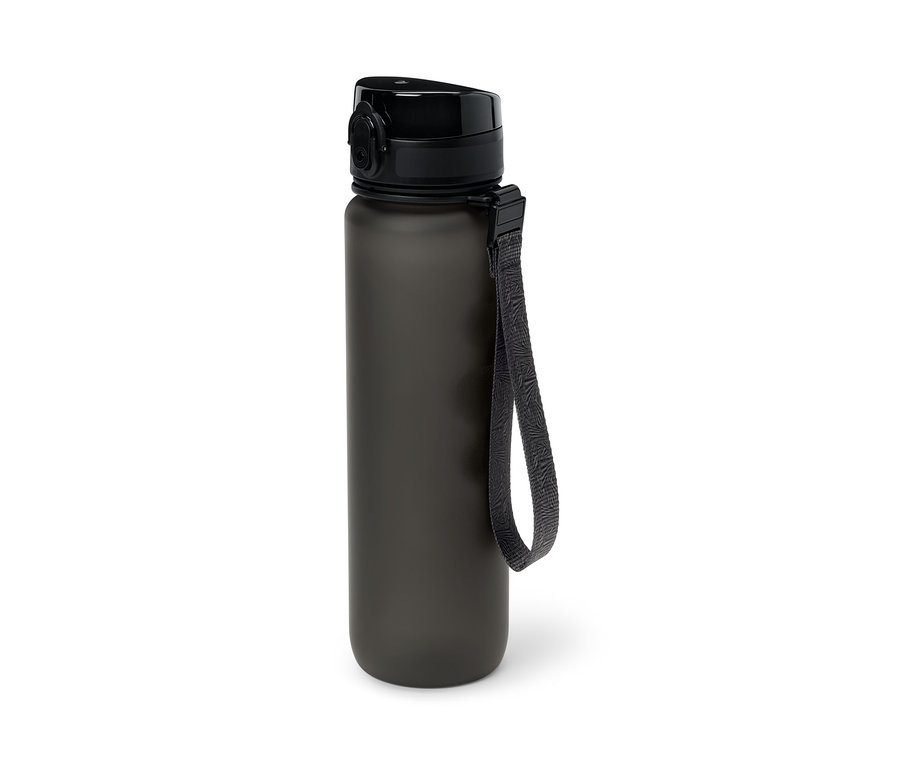 Schwarze Trinkflasche.