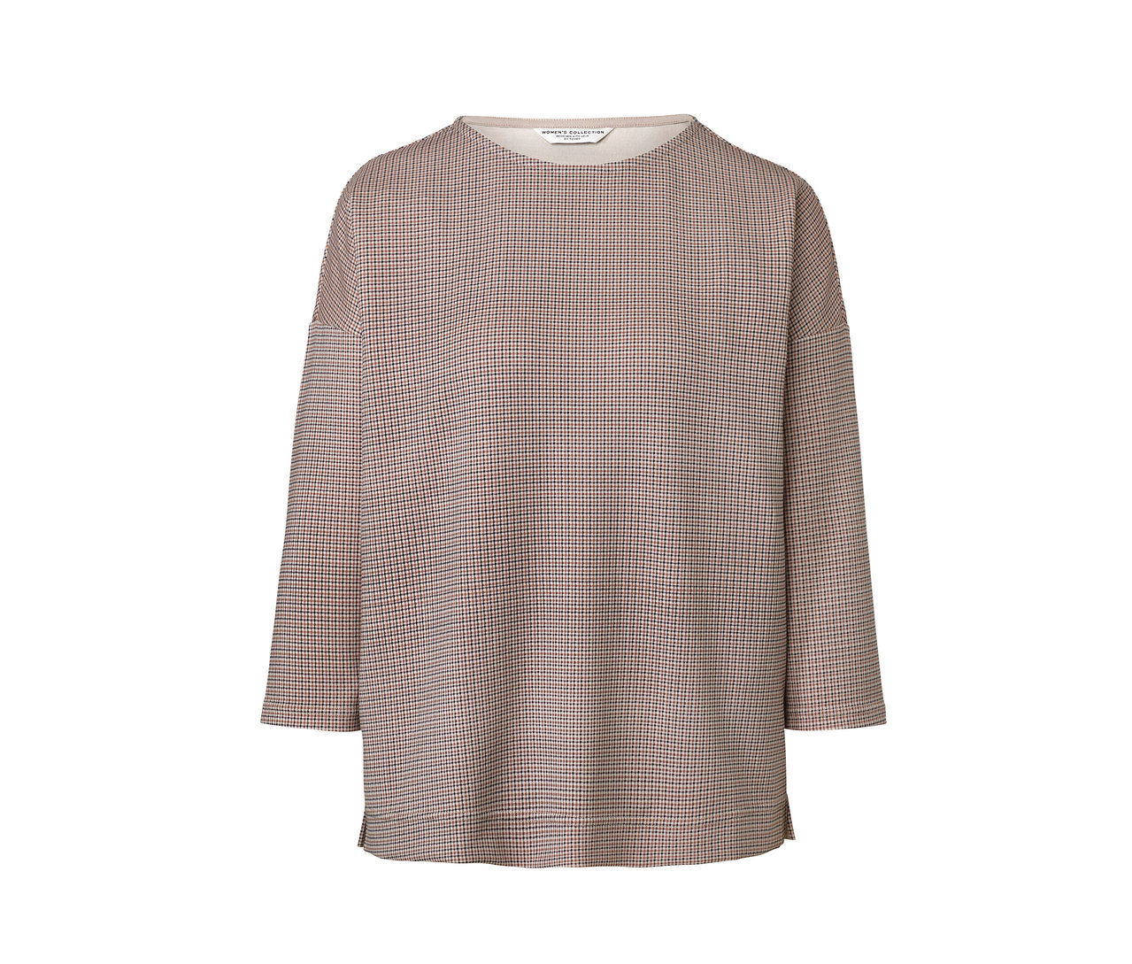 Kariertes Sweatshirt mit langen Ärmeln.