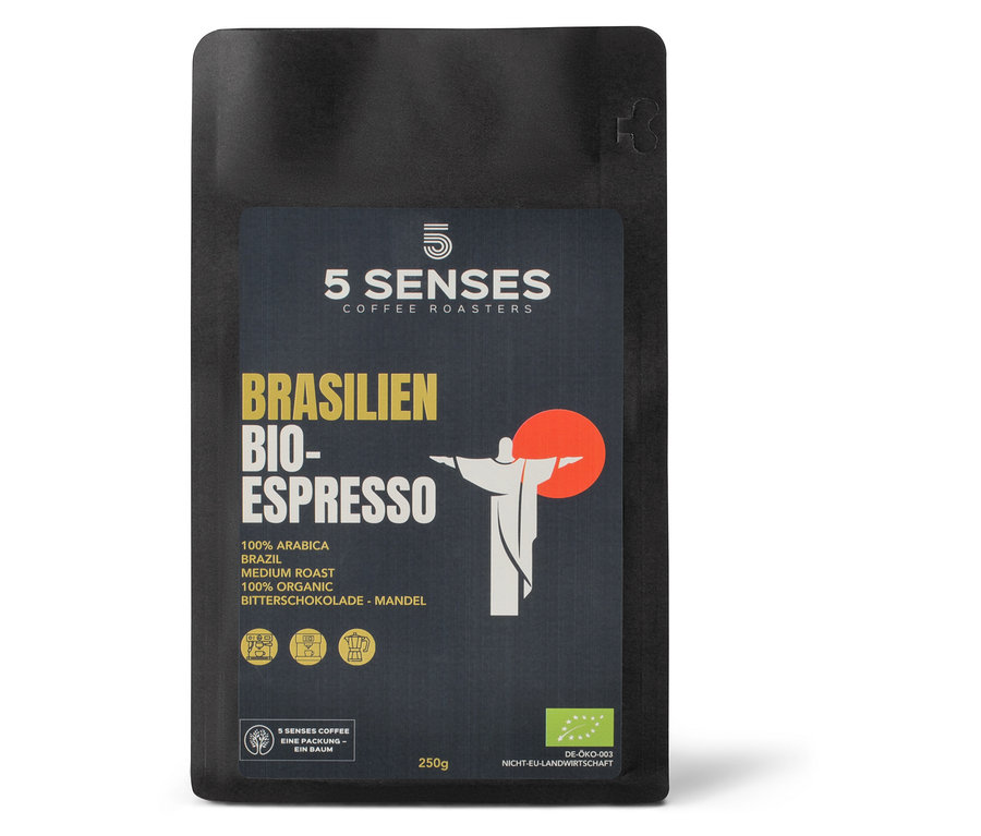 5 Senses - Brazil Bio-Espresso - 250 g Ganze Bohne