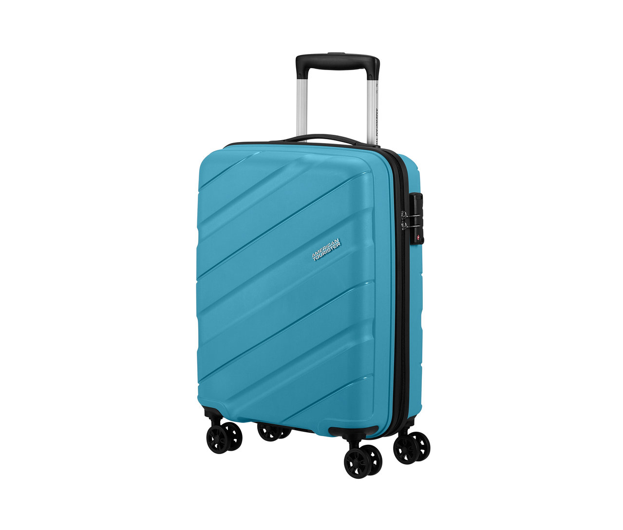 Ein kleiner, hellblauer American Tourister »Jetdriver 3.0« Koffer.