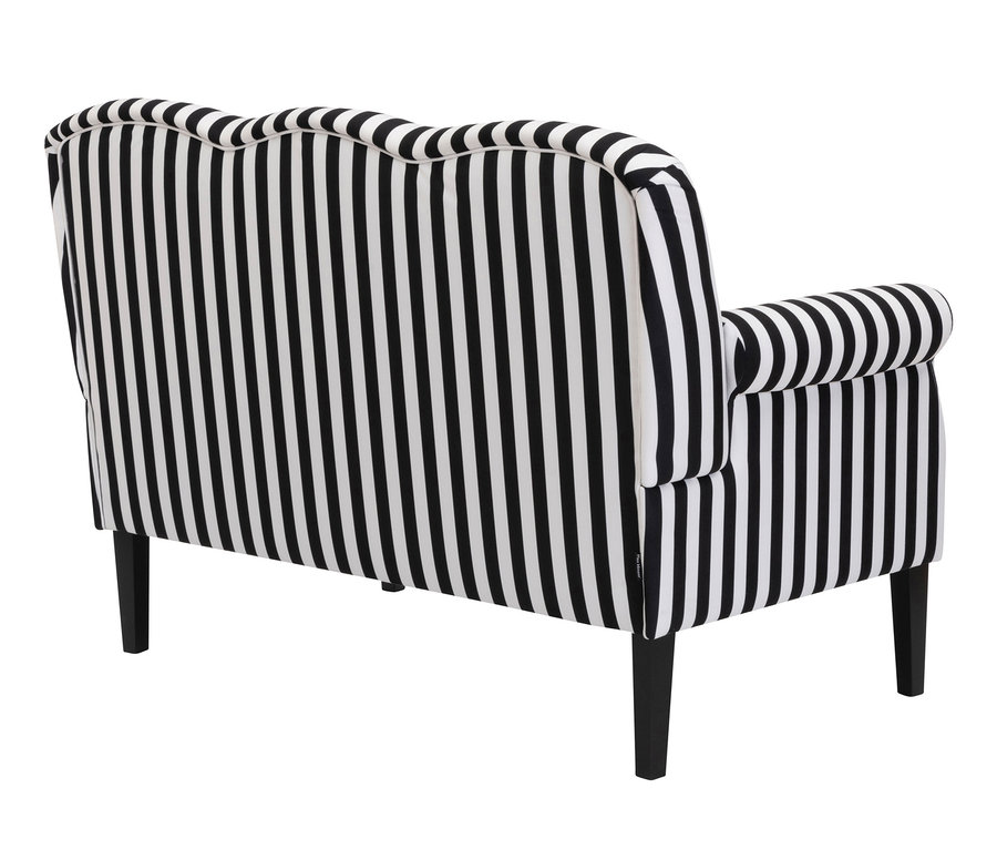 Rückansicht des Küchensofas »Juuma«, schwarz-weiß gestreift.