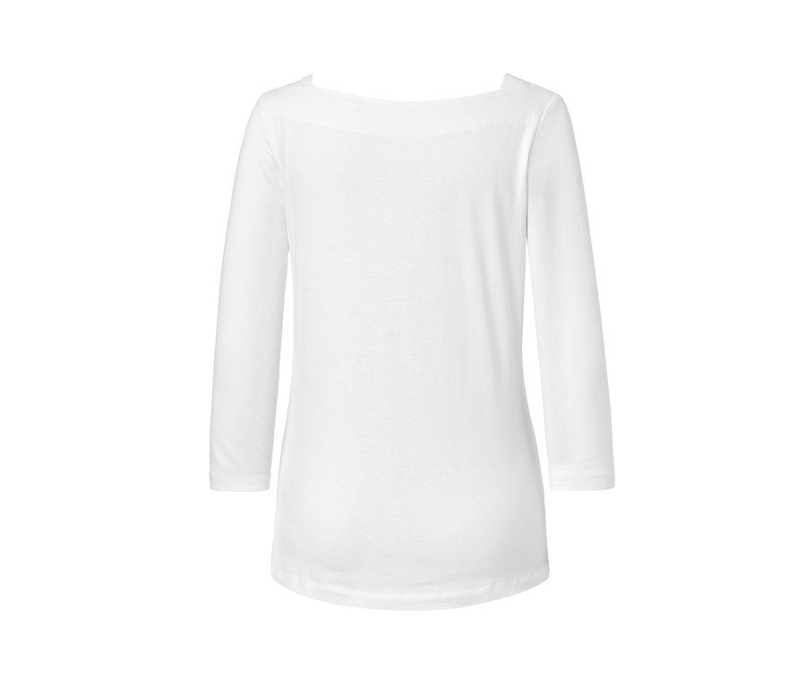 Weißes Shirt mit 3/4-Arm.