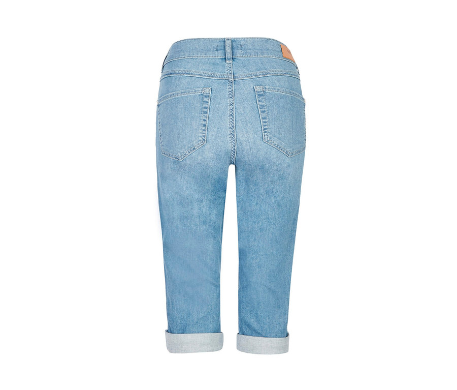 Rückansicht der hellblauen Angels Jeans »Capri Turn-Up«, Slim Fit.