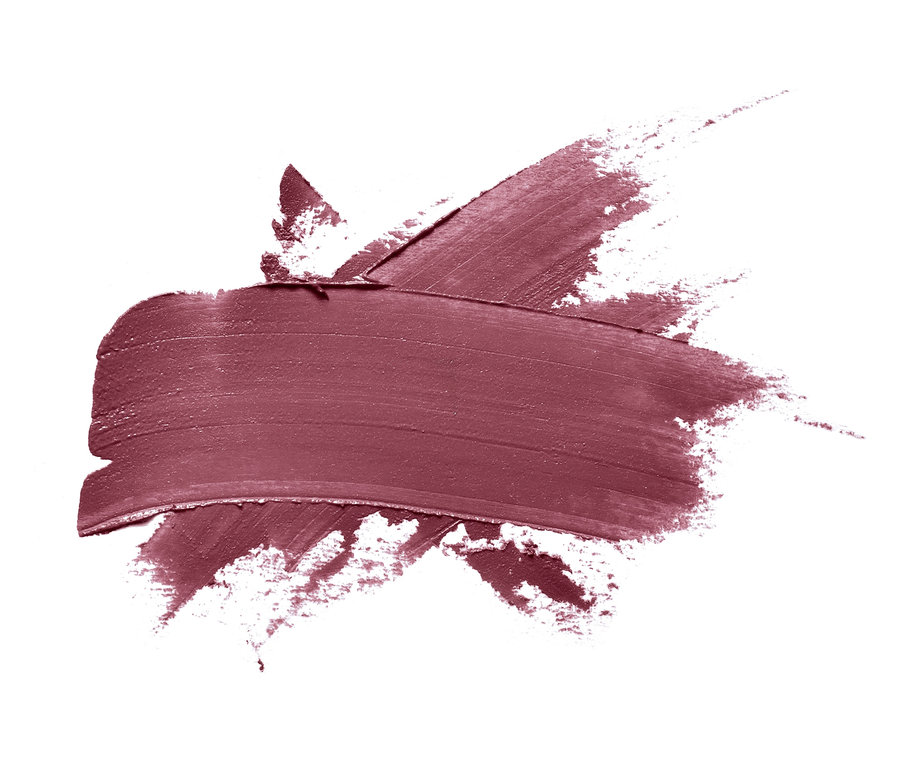 Verschmierter Lippenstift und Lipliner auf weissem Hintergrund.