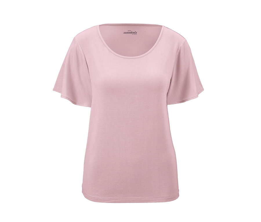 Rosa Pyjama-Oberteil mit kurzen Ärmeln.