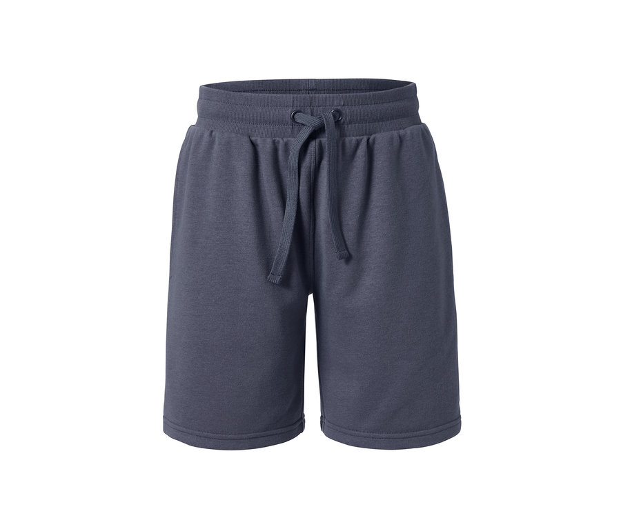 Blaue Sweatshorts mit Kordelzug.