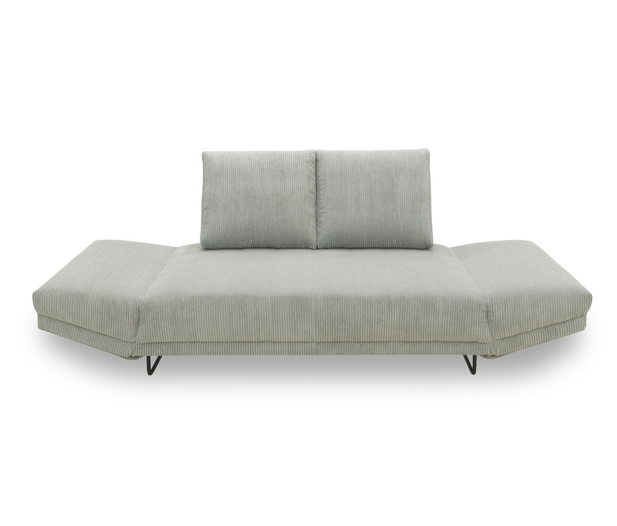 Graues DOMO collection Daybed »Molde Leif55« vor einem weißen Hintergrund.