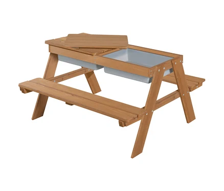 roba Kinder-Outdoor-Sitzgruppe »Picknick for 4«, mit Spielwannen, Teakoptik.