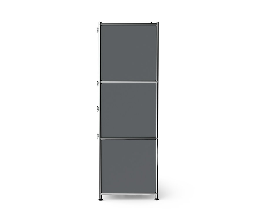 Graue Kommode Metall »CN3« mit 2 Klappenfächern und 2 Schubladen.