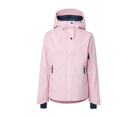 Roséfarbene Skijacke.