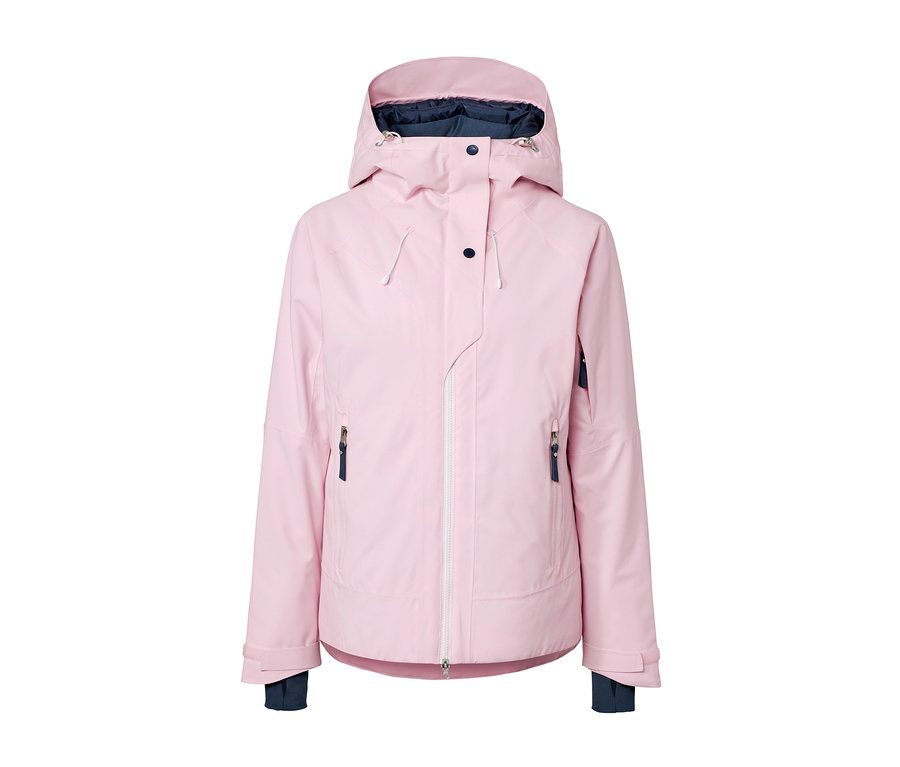 Roséfarbene Skijacke.