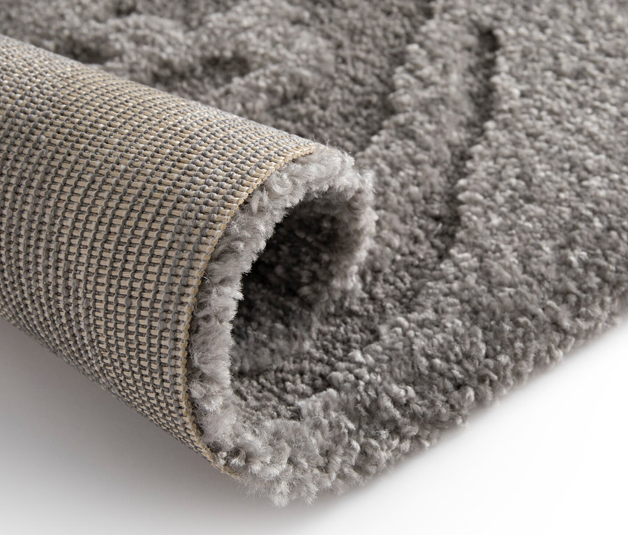 Detailansicht eines grauen Teppichs »Cosmo «Waves.
