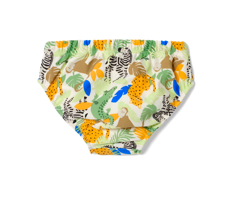 Baby-Schwimmwindel mit Tiermuster.