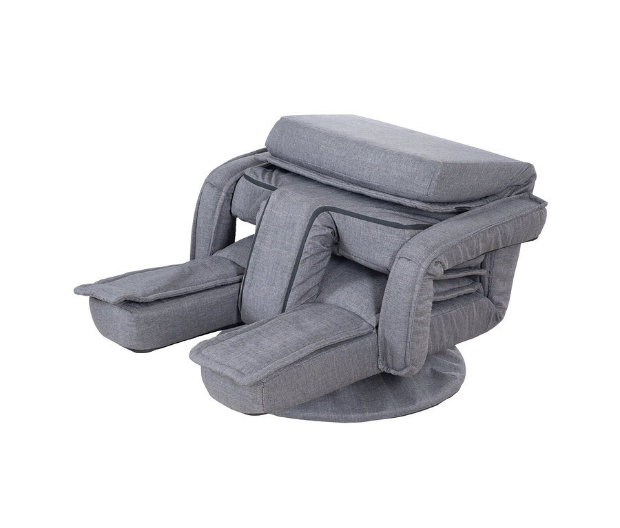 Grauer roba Minecraft Loungesessel mit Beinen und Armlehne.