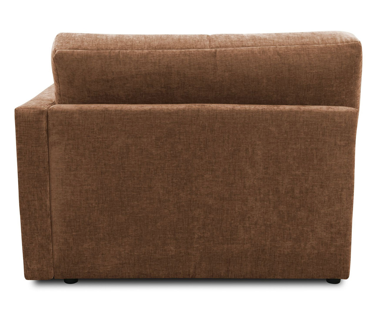 Detailansicht des rostfarbenen/hellbraunen DOMO Longchairs, rechtsbündig.