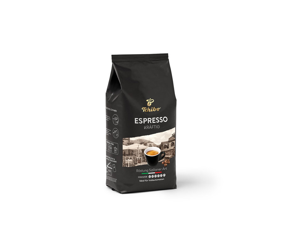 Eine Packung Espresso Kräftig - 1 kg Ganze Bohne.