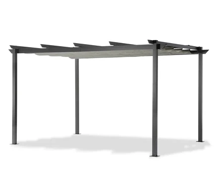 Eine Leco Pergola, ca. 4 x 3 m, in Schwarz.