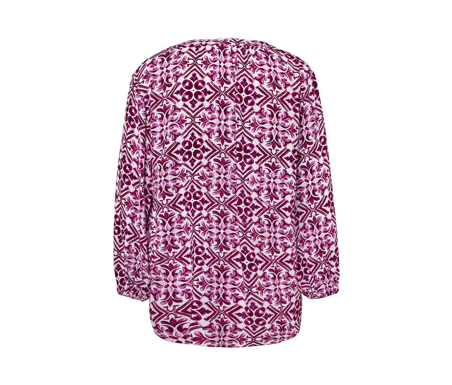 Detailansicht einer bedruckten Tunika-Bluse, berry.