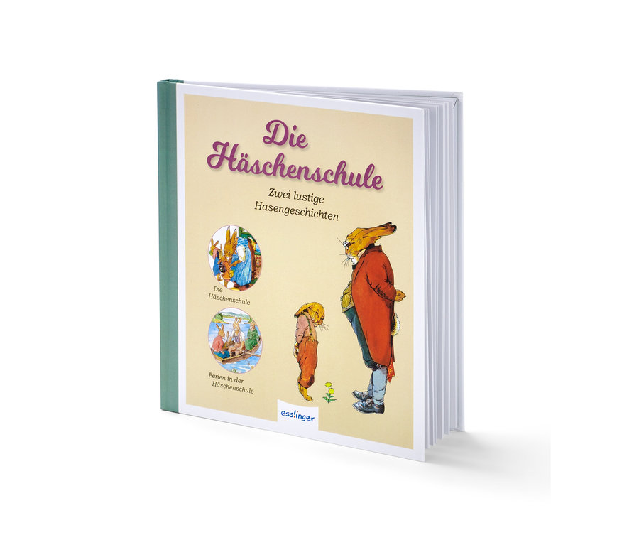 Buch »Die Häschenschule« mit Illustrationen von Hasen.