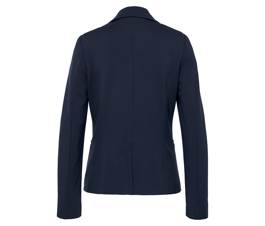 Rückansicht eines marineblauen Blazers.
