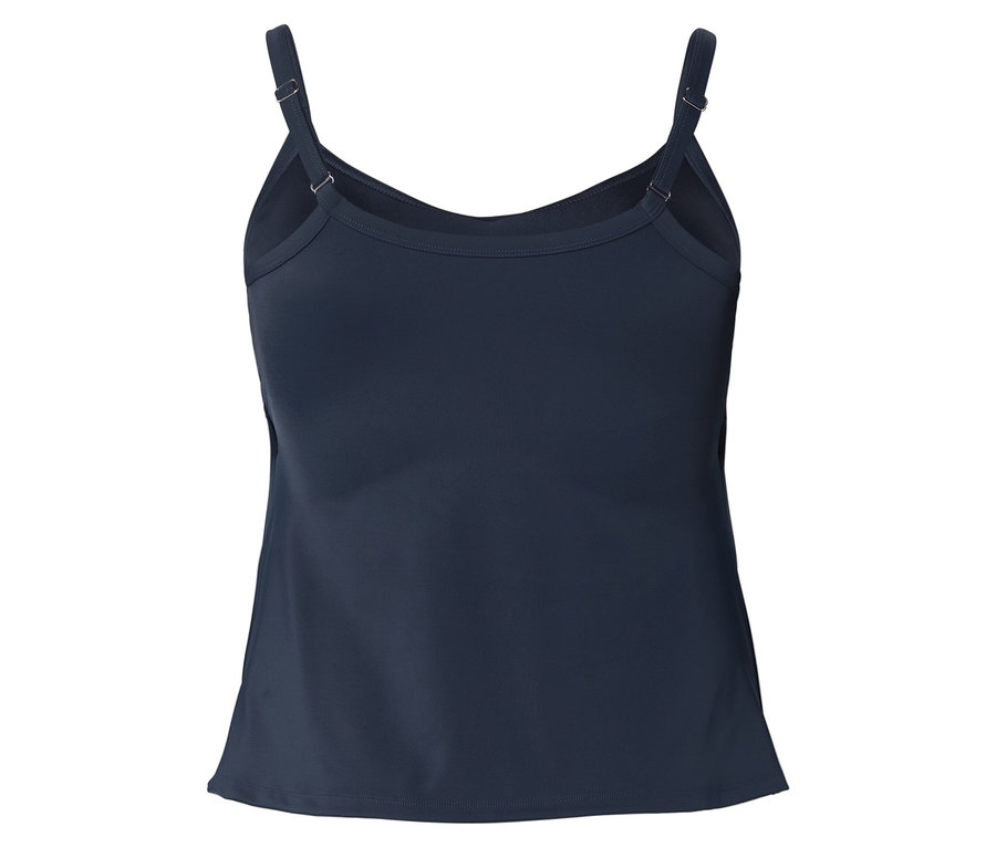 Dunkelblaues Tanktop mit verstellbaren Trägern.
