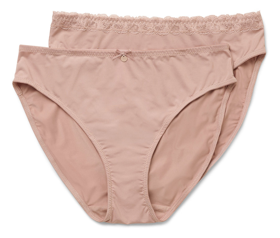 Zwei rosafarbene Slips liegen übereinander.