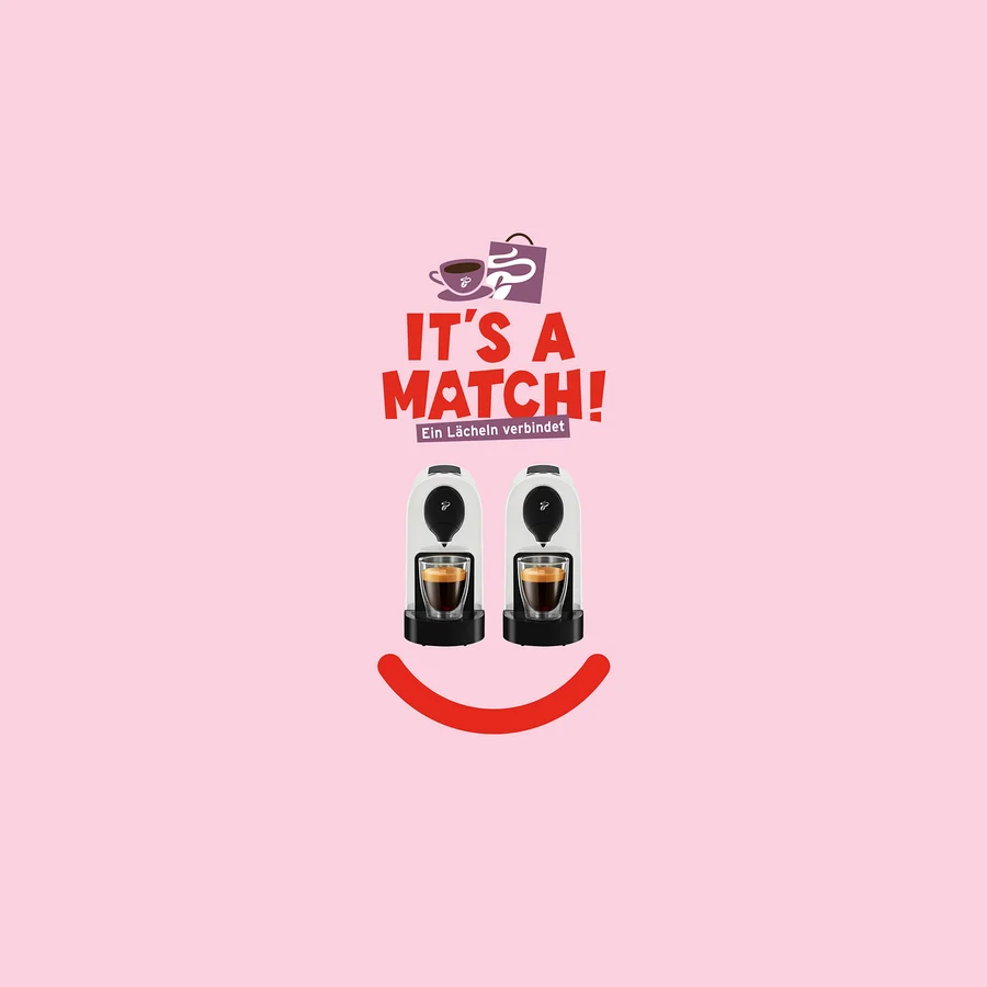 It´s a match - ein Lächeln verbindet (Smiley aus Cafissimo Maschinen)