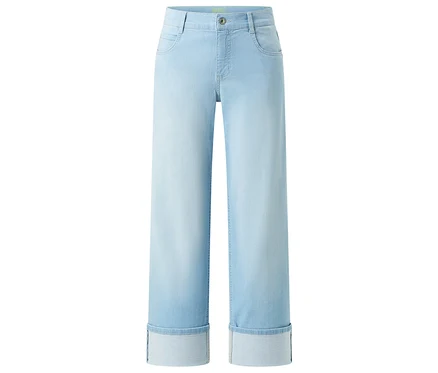 Angels Denim #Laia Turn-Up# Wide Leg Jeans in Hellblau mit umgeschlagenen Säumen.