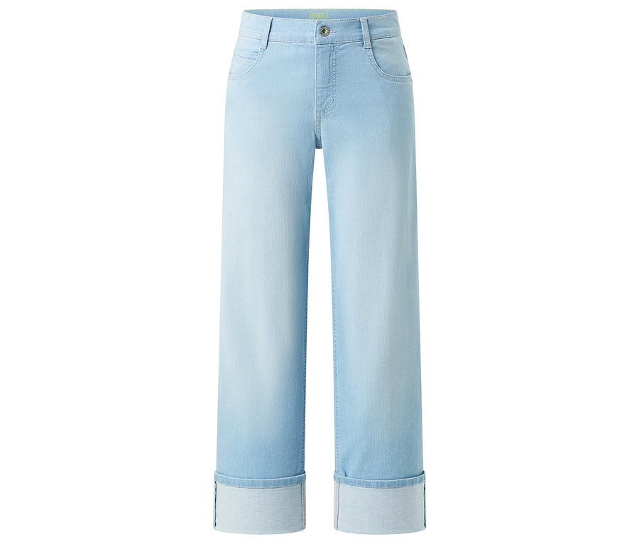 Angels Denim #Laia Turn-Up# Wide Leg Jeans in Hellblau mit umgeschlagenen Säumen.