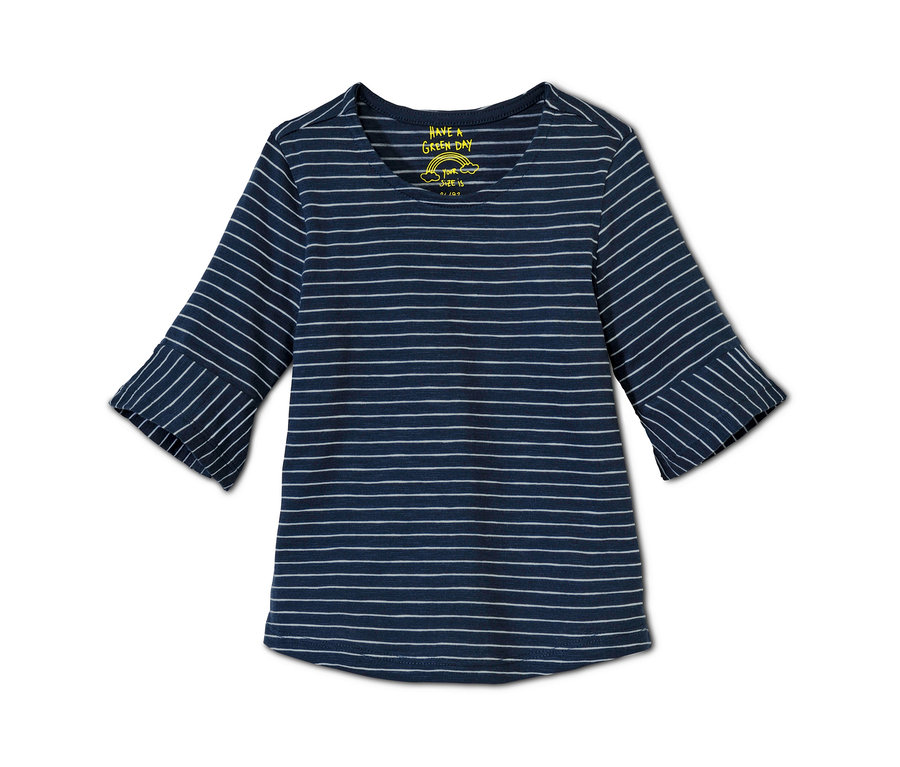 Gestreiftes Shirt mit Dreiviertelärmeln.